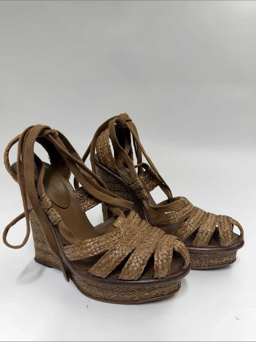 Bottega Veneta Braided Wedge Sandals - Brown